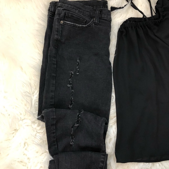 Banana Republic Distressed Black Jeans - Picture 2 of 6